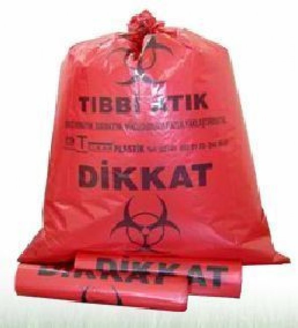 TIBBİ ATIK POŞETİ 65X80 CM 100 MİCRON (1 RULO 10 ADETTİR)