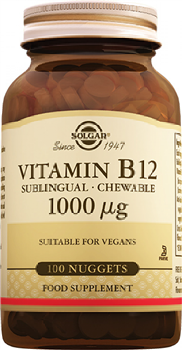 Solgar Vitamin B12 1000 Mcg Dil Altı 100 Tablet SKT : 05/2022