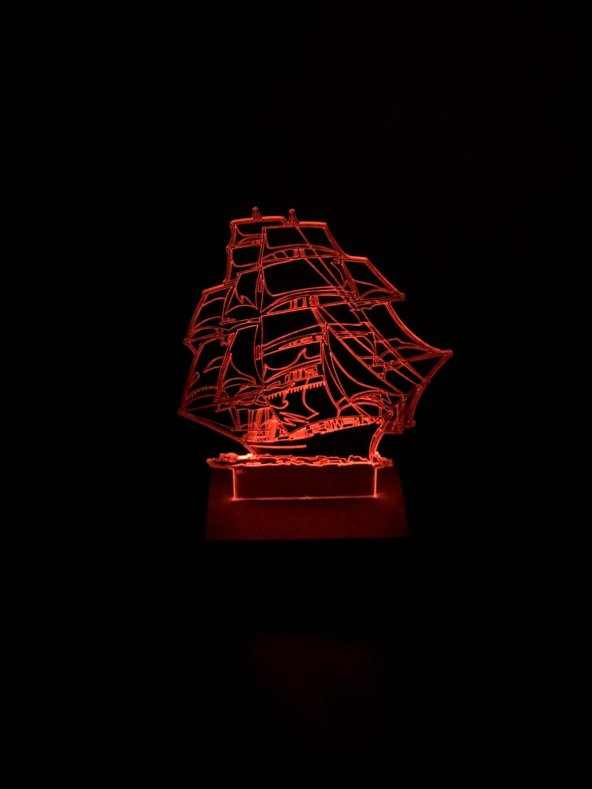 3D 3Boyutlu Gemi Kişiye Özel Hediye 10 RENK LED Gecelambası