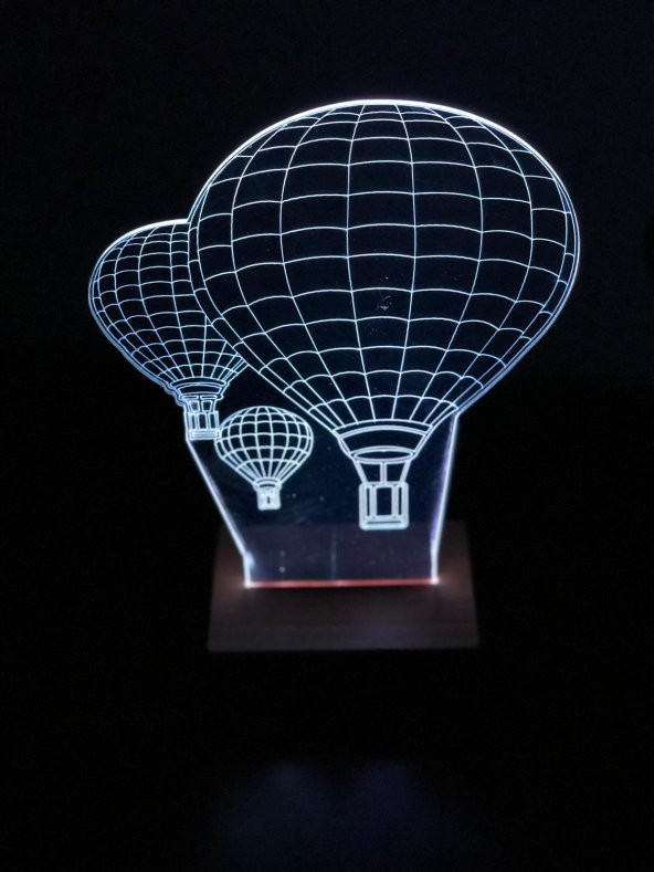 3D 3Boyutlu Uçan Balon Kişiye Özel Hediye 10 RENK LED Gecelambası