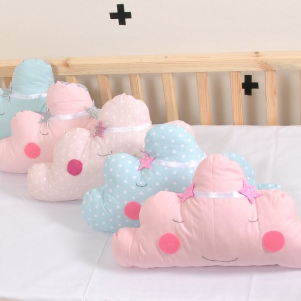 Bebek Çocuk Odası Bulut Yastık Süs Dekorasyon Dekor Emoji
