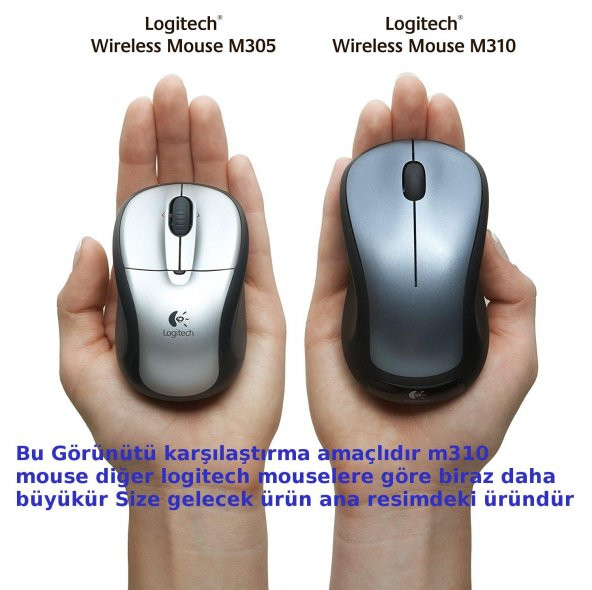 Logitech M310 Kablosuz Mouse Siyah 910-002998 Skyscrapper Design - 3