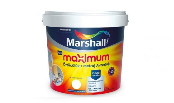 Marshall Maximum Silikonlu İpek Mat İç cephe boyası 2,5 lt/3 kg