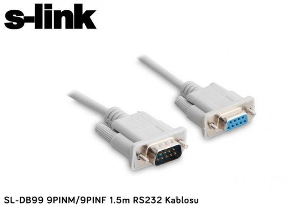 S-link SL-DB99 9PINM/9PINF 1.5m RS232 Kablosu