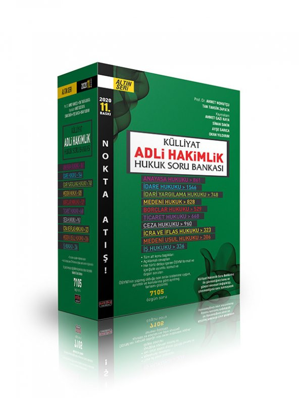 KÜLLİYAT Adli Hakimlik Modüler Soru Bankası Nokta Atış Seti Savaş Yayınları Nisan 2020