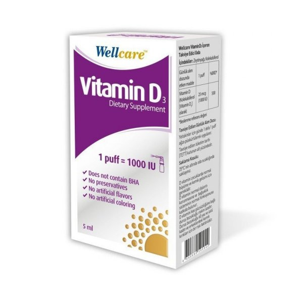 Wellcare Vitamin D3-1000 IU 5 ml Sprey