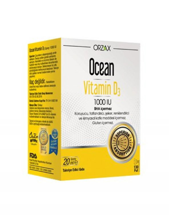 Ocean Vitamin D3 1000 IU Sprey 20 ml
