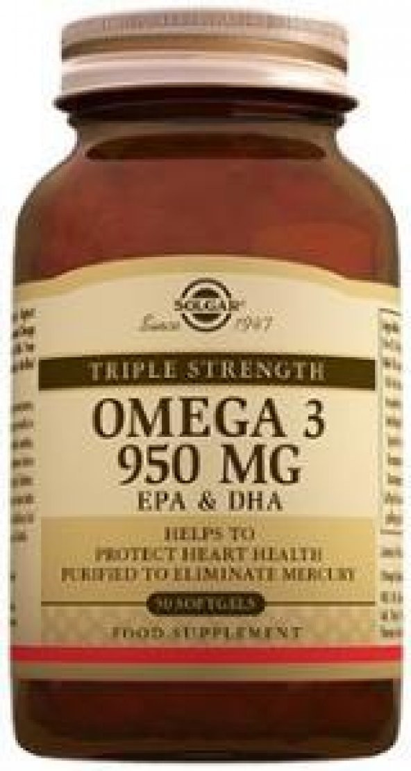 Solgar Omega 3 950 mg 50 Kapsül Balık Yağı