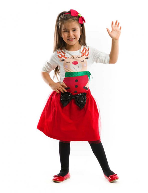 Denokids İncili Geyik Kız Çocuk  Takım - 1