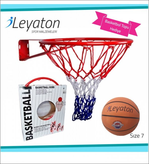 Basketbol Pota Çemberi Fileli 18 mm + Top Hediye