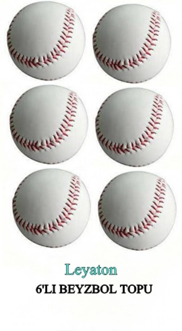Leyaton Beyzbol Topu 6lı Deri El Dikişli