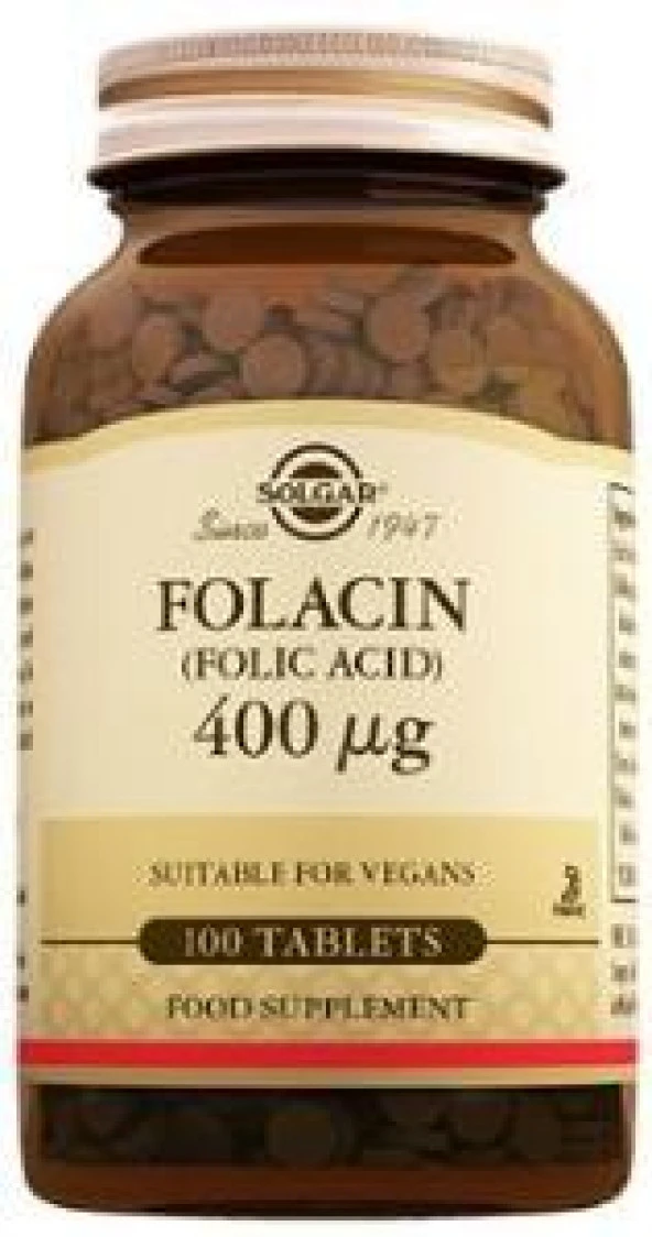 Solgar Folic Acid Folacin 400 mg 100 Tablet