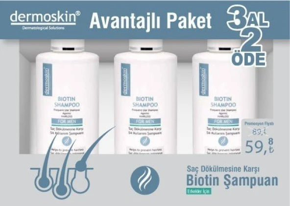 Dermoskin Biotin Şampuan 3 Al 2 Öde - Erkek