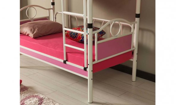 Tulipa Baby Ferforje Metal Ahşap Ranza 80x160 - 3
