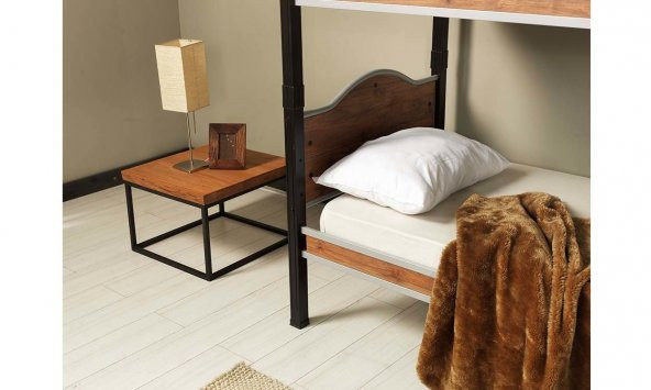 Zerren Tek Kişilik Metal Ahşap Ranza 90*190 cm - 6