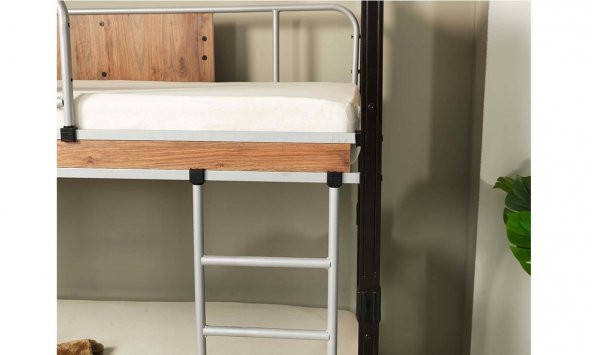 Zerren Tek Kişilik Metal Ahşap Ranza 90*200 cm - 3