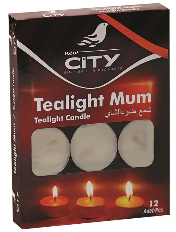 New City Tealight Mum 12 Lİ