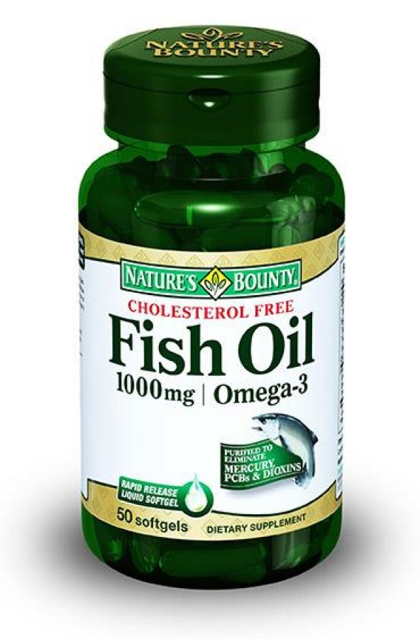 Natures Bounty Fish Oil 1000 mg 50 Kapsül
