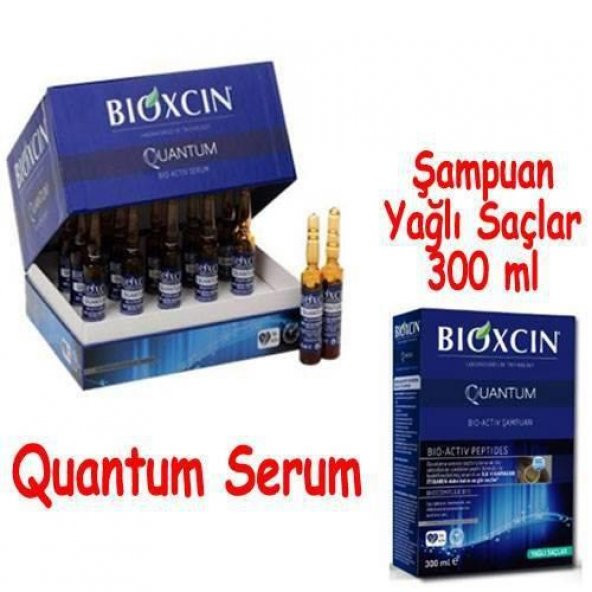 Bioxcin Quantum Bio Activ Serum 15x6 ml + Bioxcin Quantum Şampuan (Yağlı Saçlar)