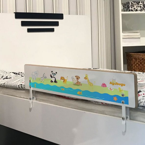 Agubugu Baby  Hayvan Desenli Ahşap Yatak Bariyeri - 2