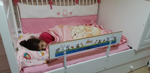 Agubugu Baby  Hayvan Desenli Ahşap Yatak Bariyeri - 3