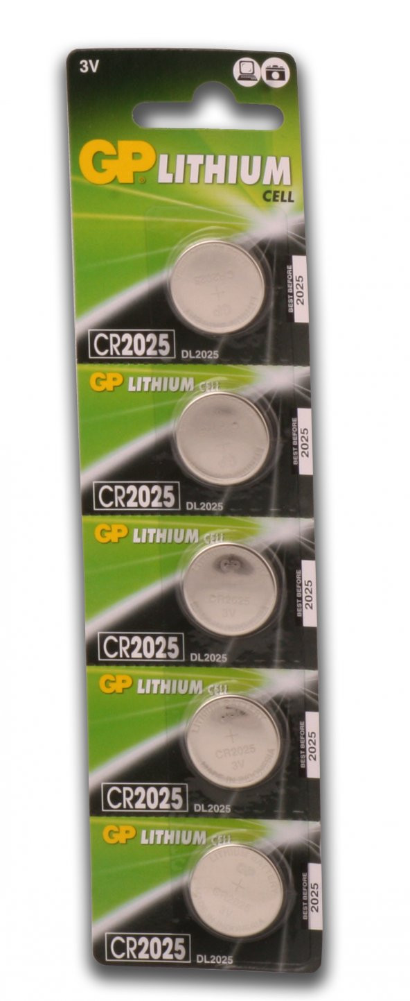Gp CR2025-C5 3V Lityum Düğme Pil 5li Paket