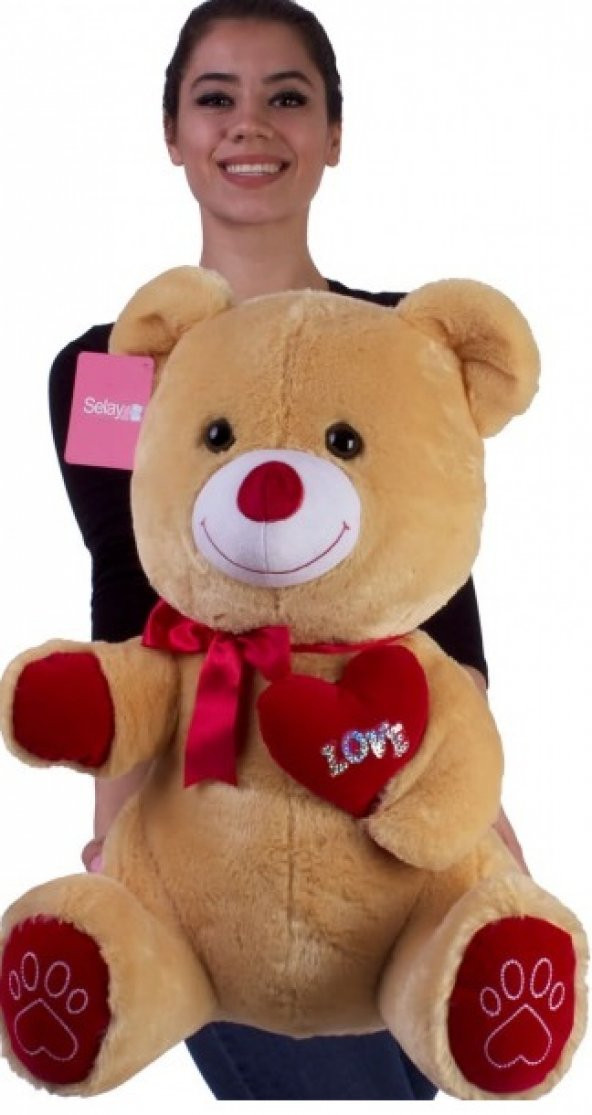 ŞOK FİYAT+ 5 RENK SEÇENEĞİ Peluş Ayı Seni Seviyorum Kalp Yastıklı Oyuncak Ayıcık 50 Cm - 6