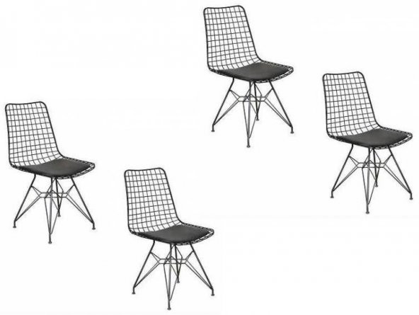 Knsz kafes tel sandalyesi 4 lü mazlum syhsyh ofis cafe bahçe mutf