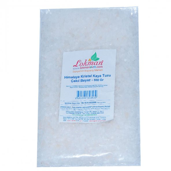 LokmanAVM Yemeklik Himalaya Kristal Kaya Tuzu Çakıl Beyaz 500 Gr - 2