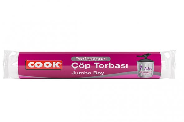 Cook Profesyonel Çöp Torbası Jumbo Boy 7Li - 80*110Cm