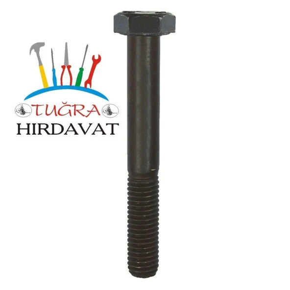 M18x150 Din 931 8.8 Kalite Akb Yarım Paso Çelik Civata Siyah 5 Ad - 2