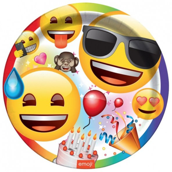 8 adet Kikajoy Parti Emoji Karton Tabak