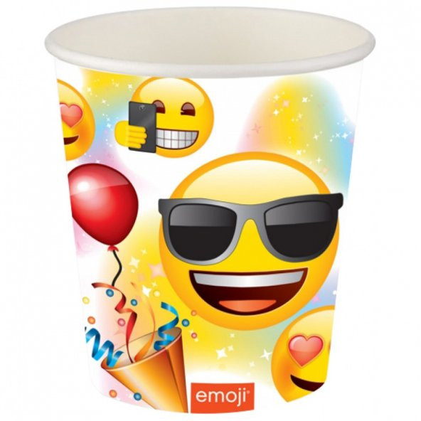 8 adet Kikajoy Parti Emoji Karton Bardak