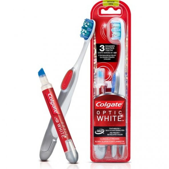 Colgate Diş Fırçası 360 Optik Beyaz + Actis Beyazlatıcı Kalem