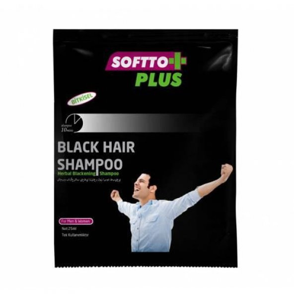 Softto Plus Black Hair Shampoo Beyaz Kapatıcı 25 ml