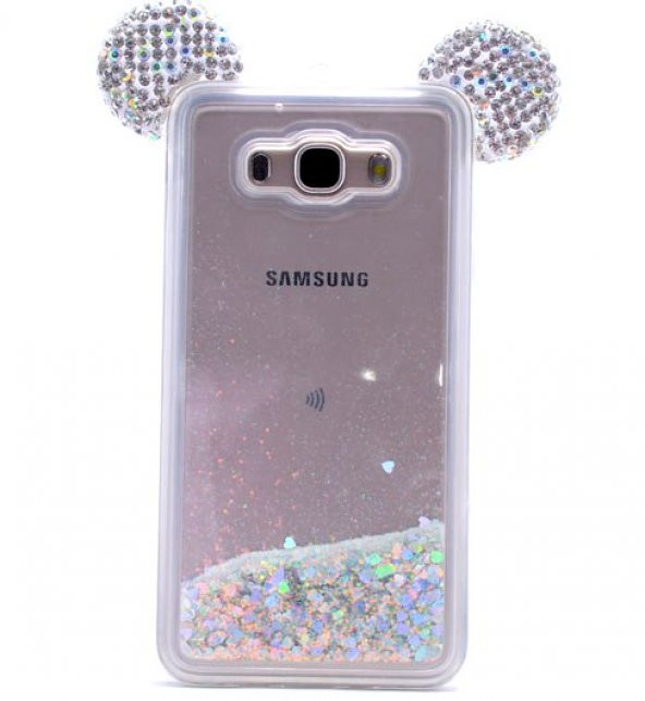 Samsung Galaxy J2 Prime Mickey Silikon Arka Kapak Beyaz + Ekran Koruyucu Temperli Cam