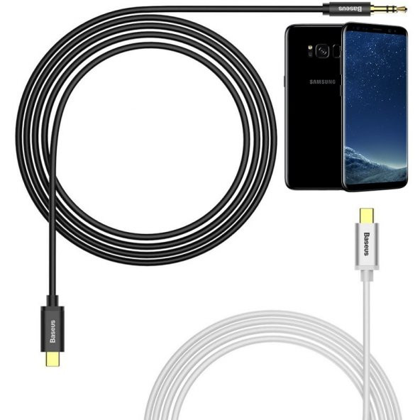 Samsung Galaxy S8 Plus Dijital Aux Kablosu Type-C Aux Ses Kablo 100cm