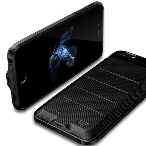 Baseus Ample iPhone 6 6S Plus Siyah Şarjlı Kılıf Arka Koruyucu Kapak 3600mAh - 3