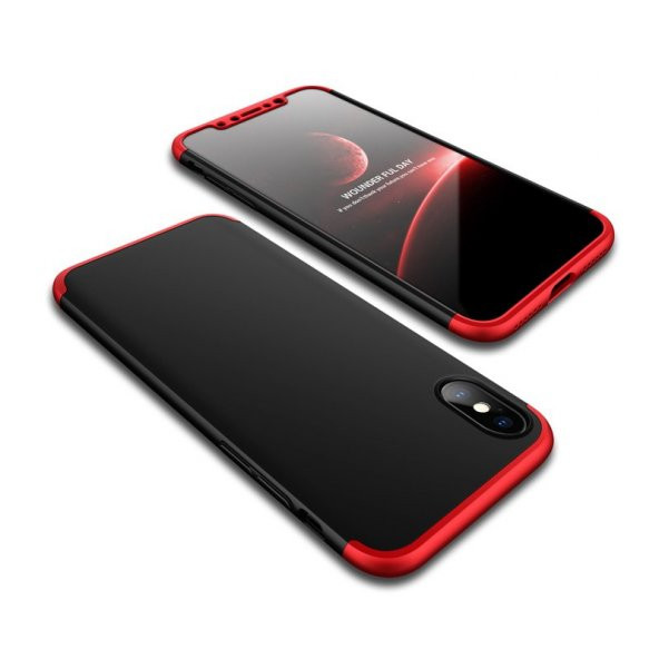 iPhone X Kılıf 360 Ön Arka Kapak Full Koruma + Özel Kırılmaz Cam Ekran Koruyucu - 1