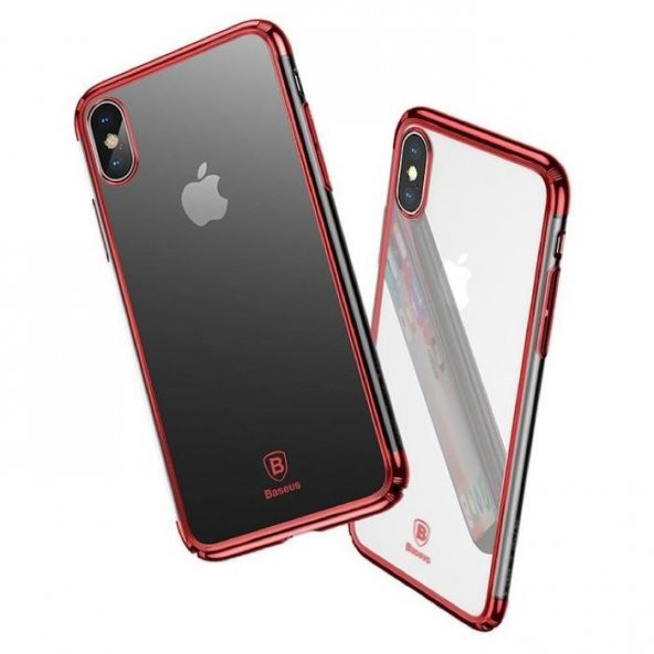 Baseus Minju iPhone X Kırmızı Kılıf Arka Koruyucu Kapak