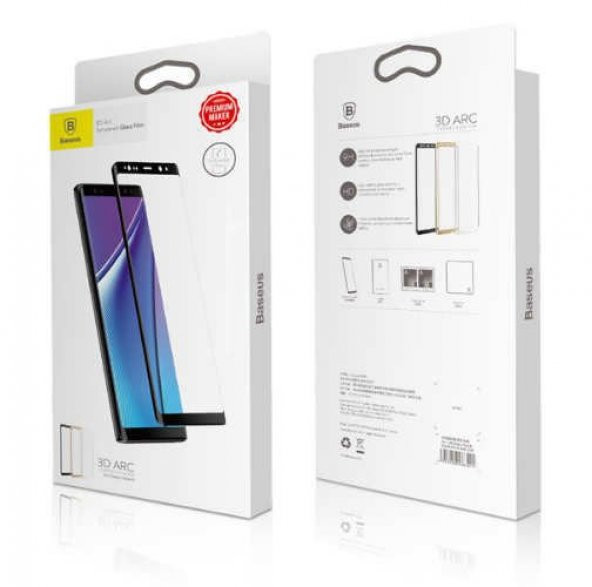 Baseus Profit Samsung Galaxy Note 8 Ekran Koruyucu 3D Full Cam 0.2mm Kırılmaz Kenarları Tam Kaplayan Eğimli - 2