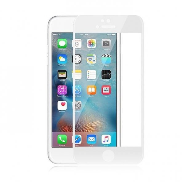 Beyaz ince Apple iPhone 6 6S Ekran Koruyucu 3D Cam