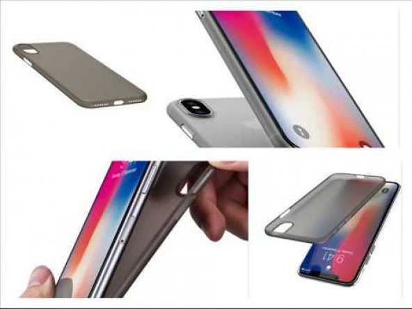 iPhone X Kılıf Hayalet Kapak Sert PP Kap + Kırılmaz Cam Ekran Koruyucu - 3