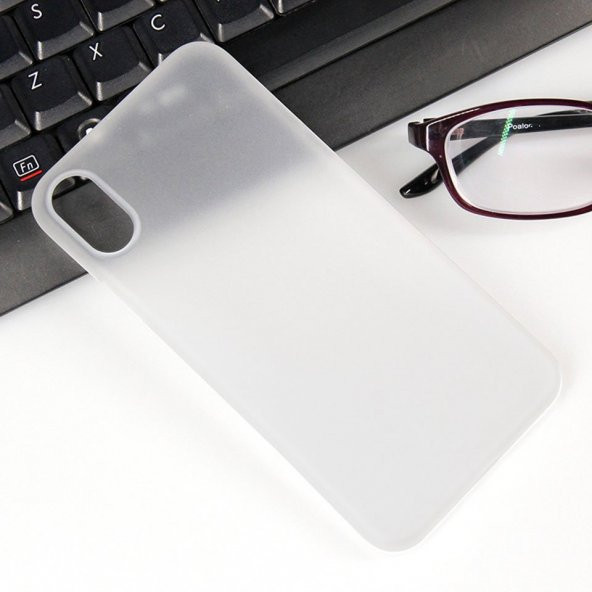 iPhone X Kılıf Hayalet Kapak Sert PP Kap + Kırılmaz Cam Ekran Koruyucu - 5