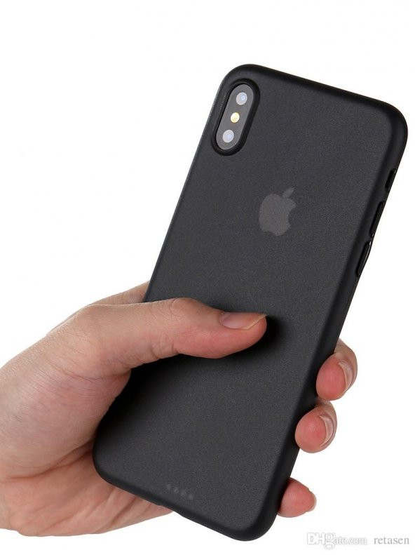iPhone X Kılıf Hayalet Kapak Sert PP Kap + Kırılmaz Cam Ekran Koruyucu - 6