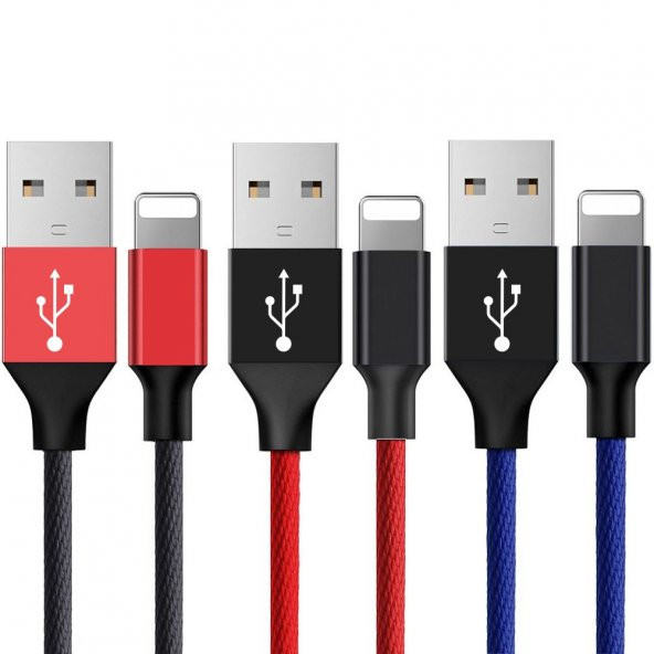 Lopard Rope Apple iPhone Sağlam Şarj Kablosu Lightning Kablo 120cm