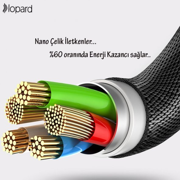 Lopard Rope Apple iPhone Sağlam Şarj Kablosu Lightning Kablo 120cm - 6