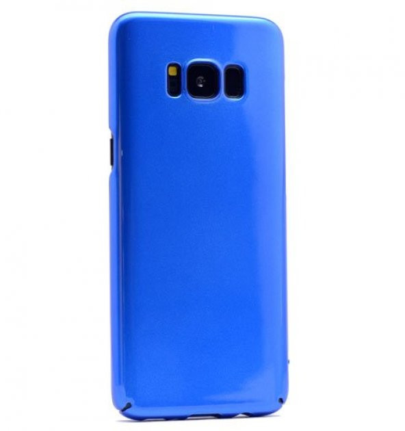 Samsung Galaxy S8 Kılıf Cherry Kapak Mavi + Eğimli Ped Ekran Koruyucu