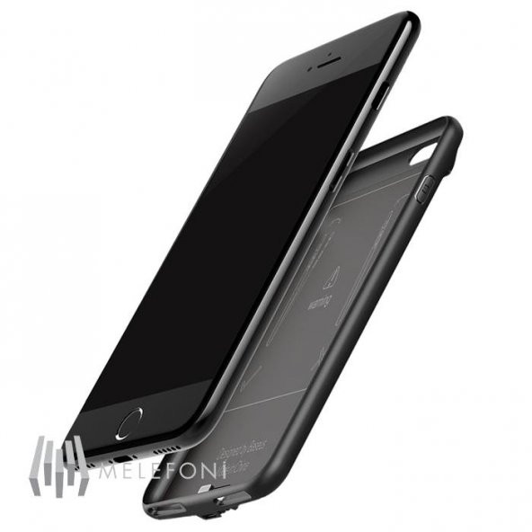Baseus Plaid iPhone 7 - 8 Siyah Şarjlı Kılıf Arka Koruyucu Kapak 2500mAh