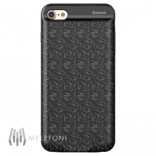 Baseus Plaid iPhone 7 - 8 Siyah Şarjlı Kılıf Arka Koruyucu Kapak 2500mAh - 2